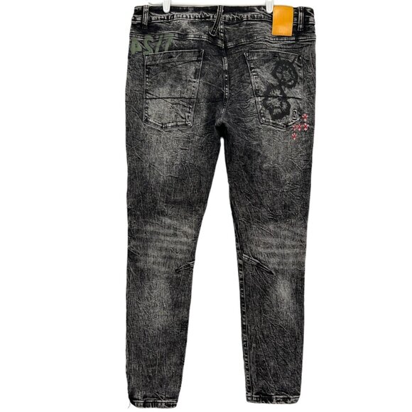 Dreamland Men's Denim Jeans Size 38 Maneuver Pierced Rinse Black 1st Gen - Picture 2 of 11